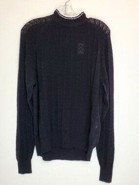 Maje Motif sweater in chevron knit black
